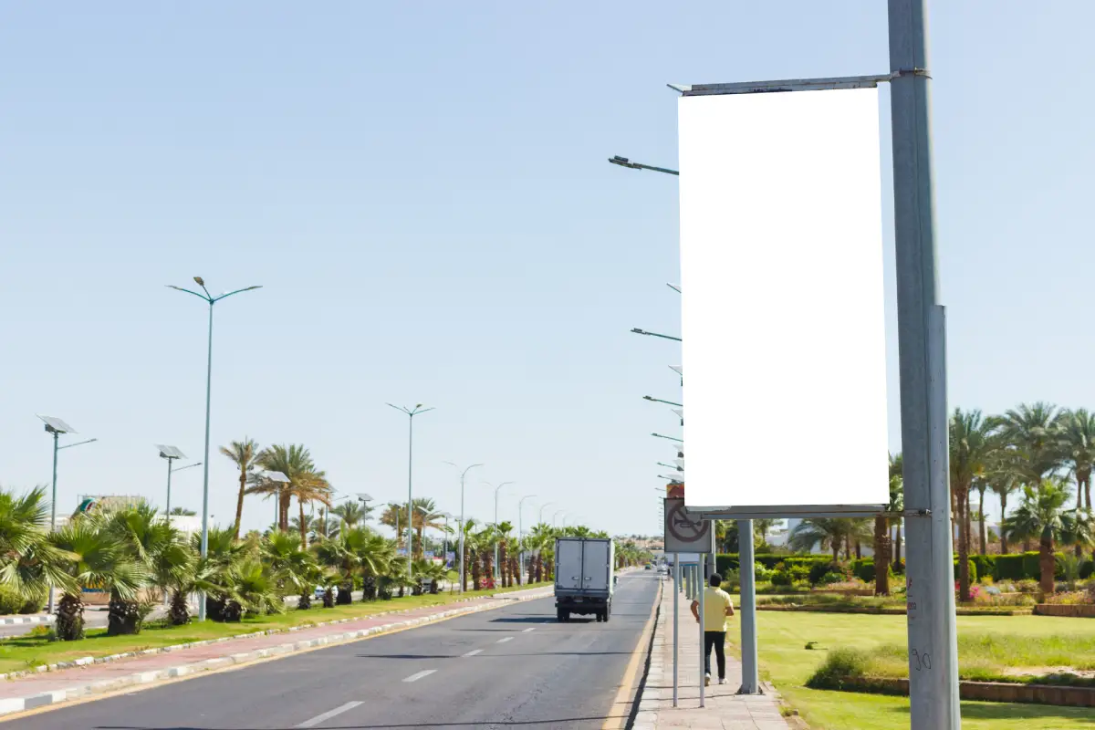 Busy Cairo Road Billboard in Egypt Busy Cairo road billboard for outdoor advertising