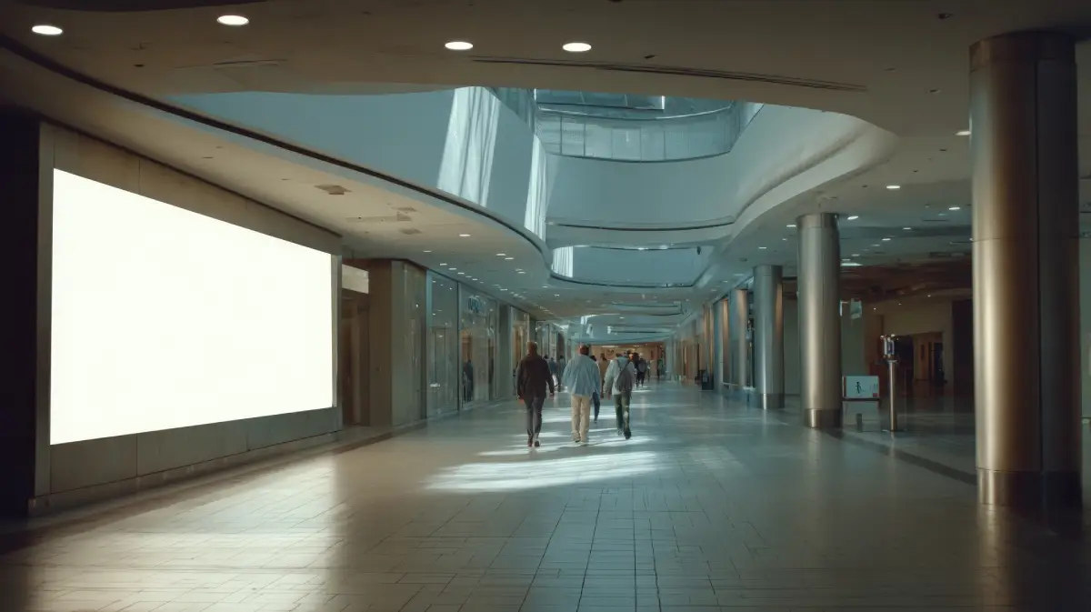 Shoppers Walking Inside a Mall