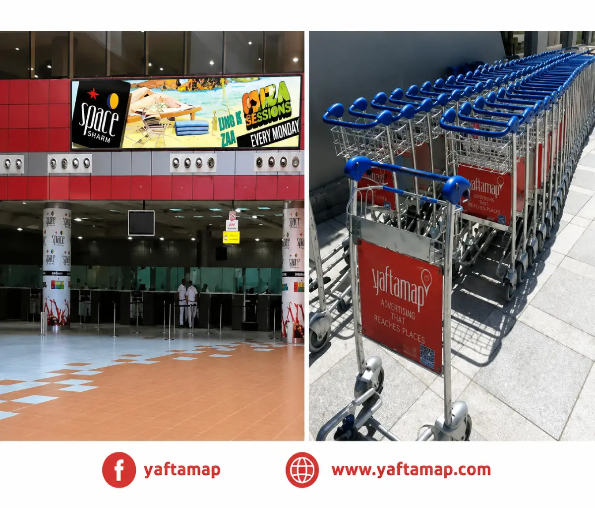 Airport advertising campaign reaching travellers and business audiences in Egypt