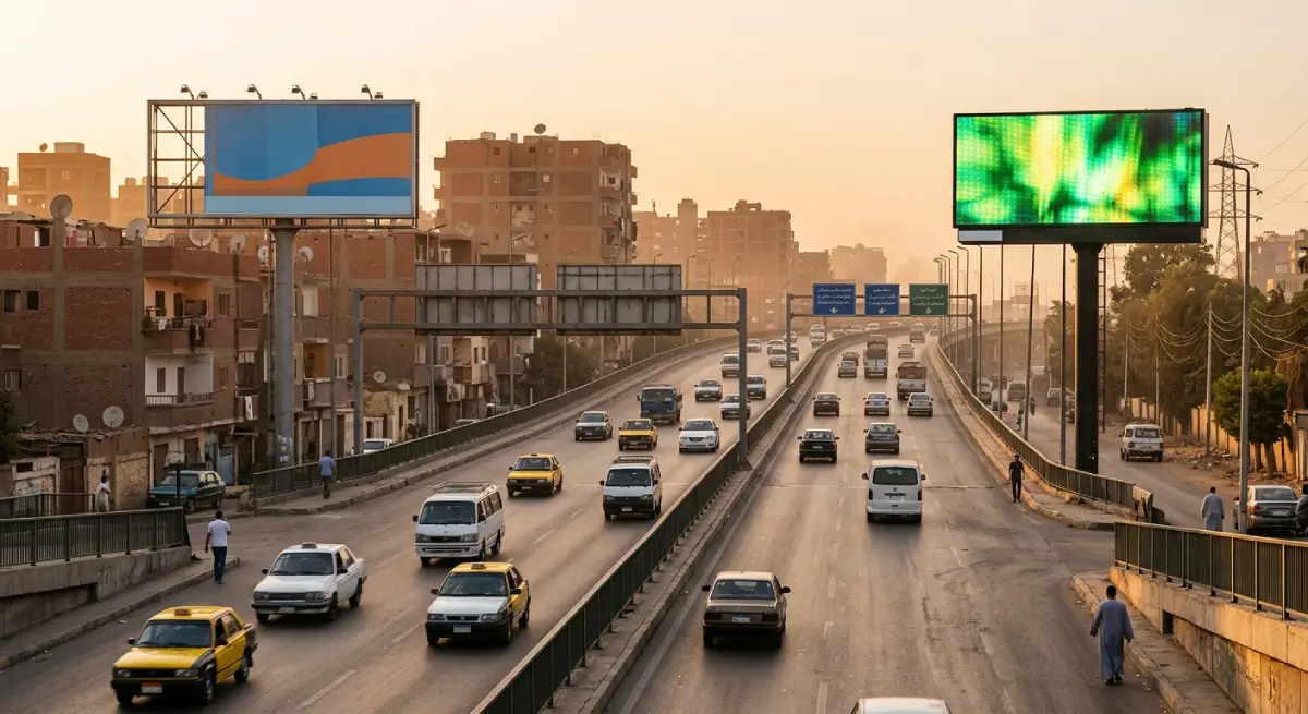 Strategic map showing billboard advertising locations in Egypt